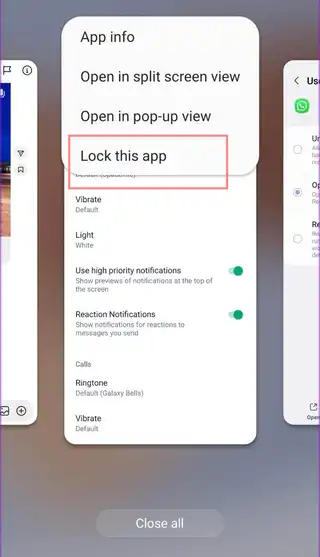 Lock an app on Android from recent menu