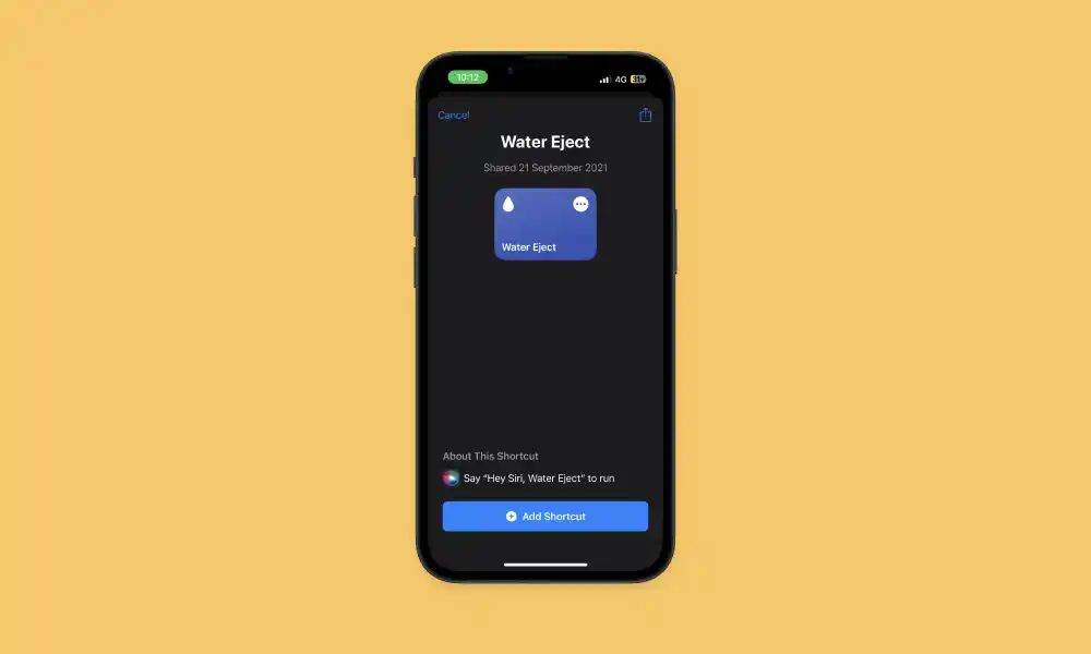 eject water from iPhone using Water Eject Siri Shortcut