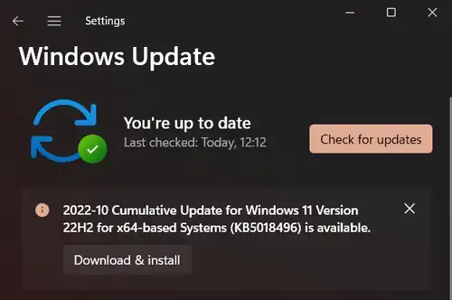 Windows System Update Check