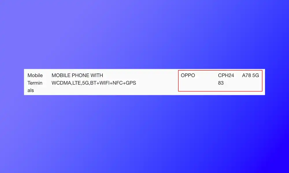 OPPO A78 5G Receives IMDA Certification