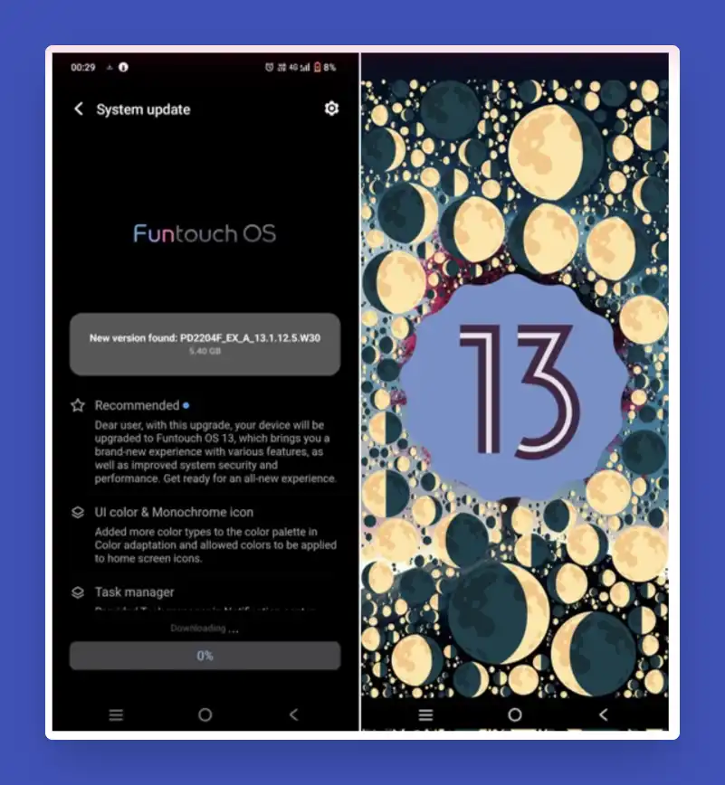 Vivo V25 Pro Gets Android 13 Based FuntouchOS 13 Update Screenshot