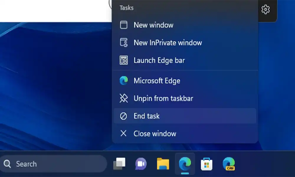 How to enable new End Task option from Taskbar on Windows 11