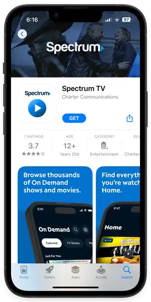 Spectrum TV App on iPhone