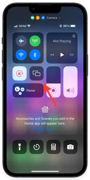 Screenmirroring settings on iPhone