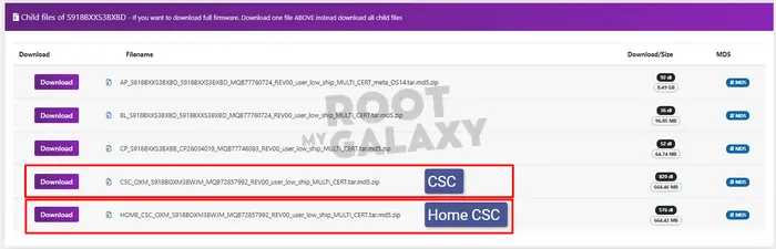 CSC and Home CSC Binaries In Galaxy S23 Ultra Firmware