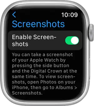 Enable screenshots on Apple watch