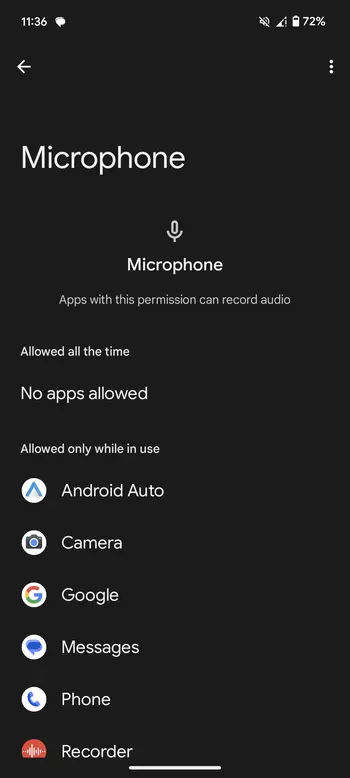 Camera and Microphone settings inside