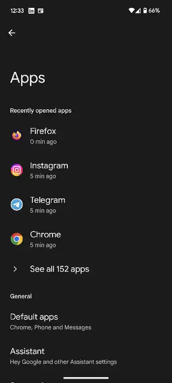 Pixel apps section