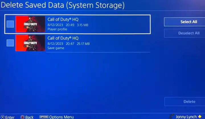 Delete Saved Files in Playstation 5 MW 3