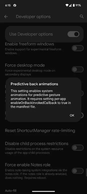 Predictive back animation gesture on pixel phones 1 1 1 1 1