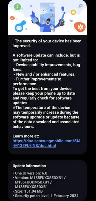 Samsung releases February 2024 Security Update for Galaxy M13 in India