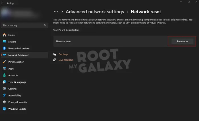Windows Network Reset