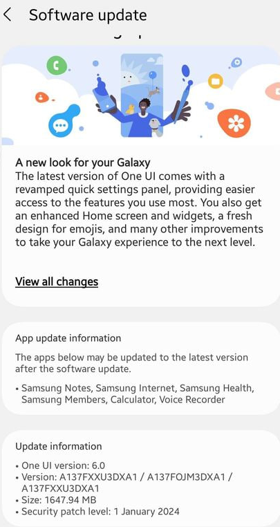 Samsung rolls out the January 2024 Security Patch Update to Galaxy A13 in India