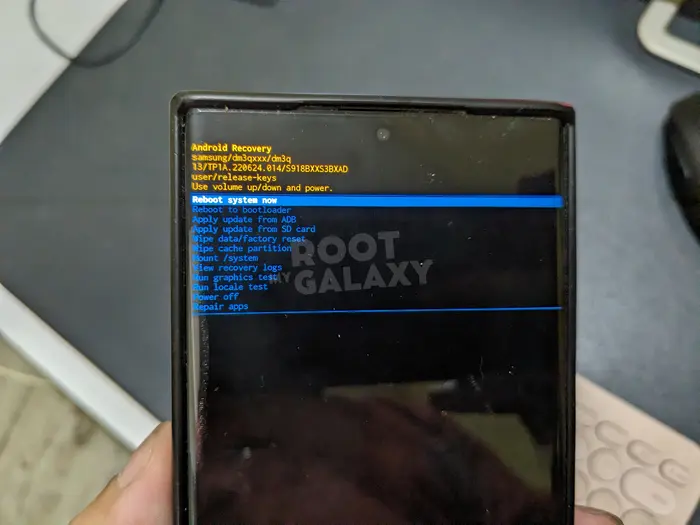 Boot android system recovery on samsung devices