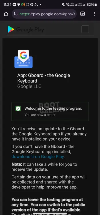 Join gboard beta tester to get the latest update
