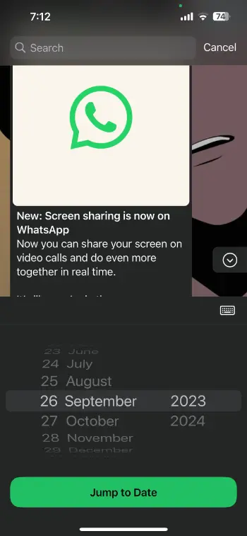 A calender will be shown on whatsapp (iPhone)