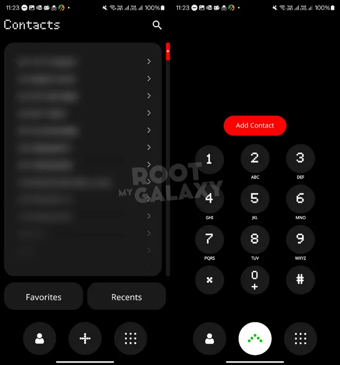 N dial app interface