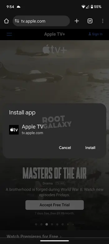 Install apple tv on android step 4