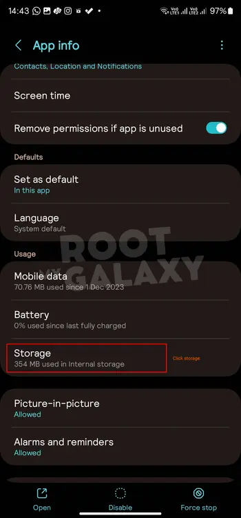 Maps storage option android