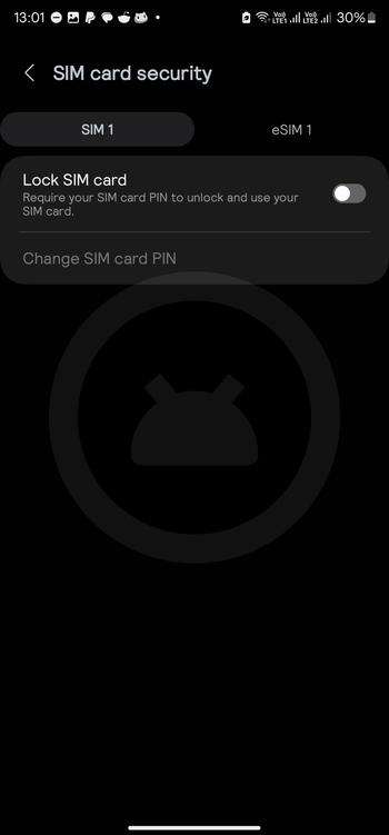 Lock SIM card option