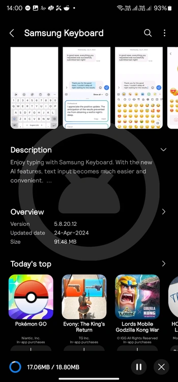 Samsung Keyboard 5.8.20.12 Update