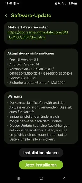 Galaxy S21 series May 2024 security update